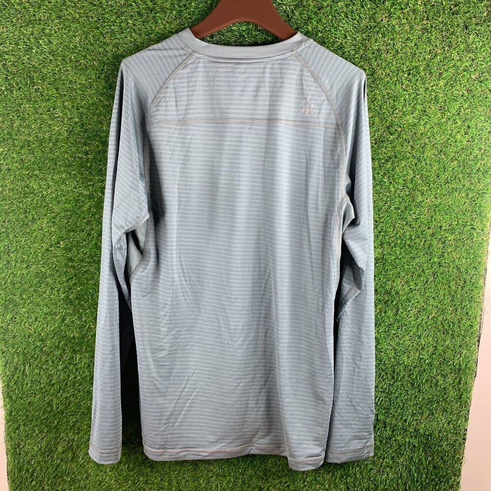 Rhone Reign Shirt Mens M L/S Pullover Grey Breathable Work Out Gym Striped - Picture 2 of 8
